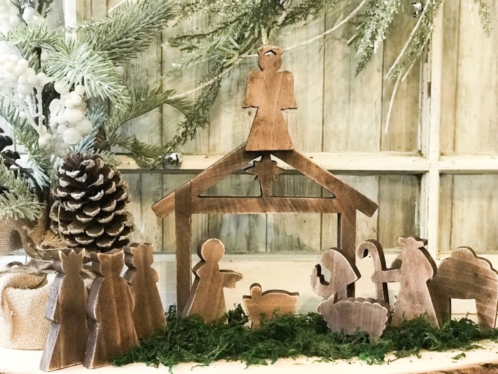 Diy nativity set outdoors