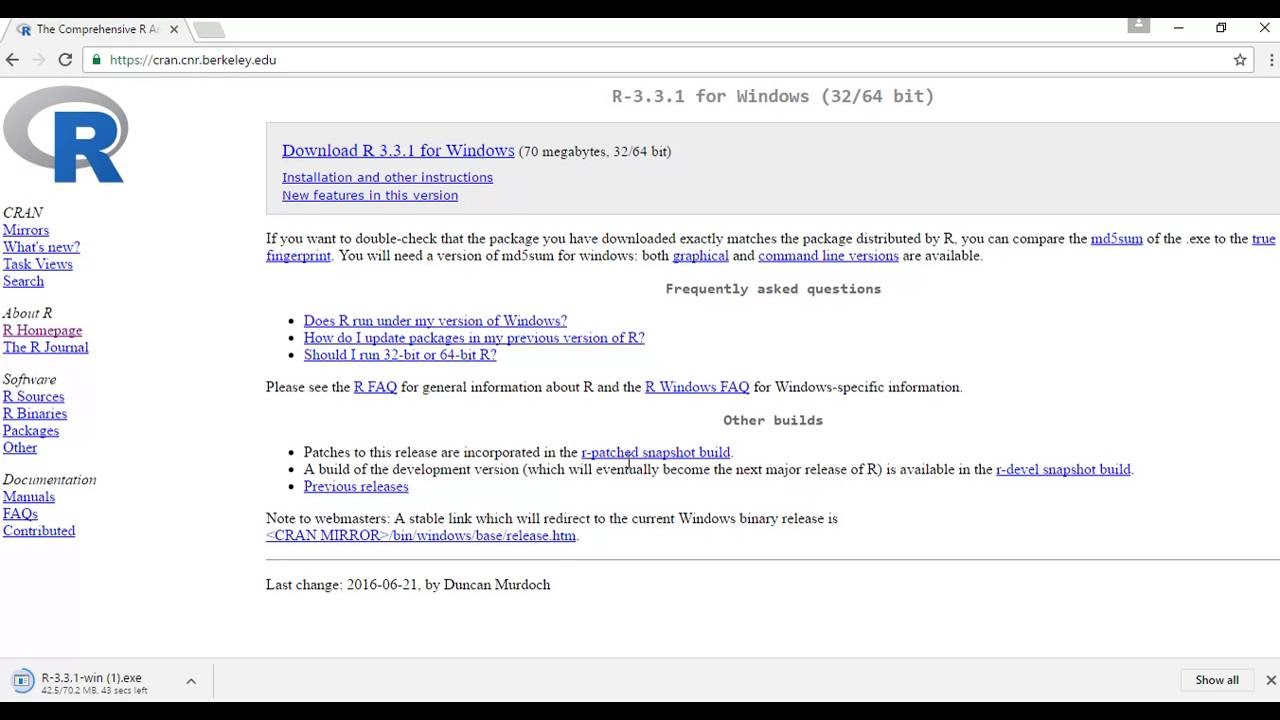 R download